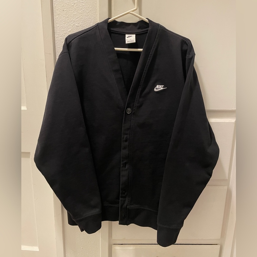 Nike Men’s Knit Button-Up Fairway Club Cardigan Sweater – Black (XL)
